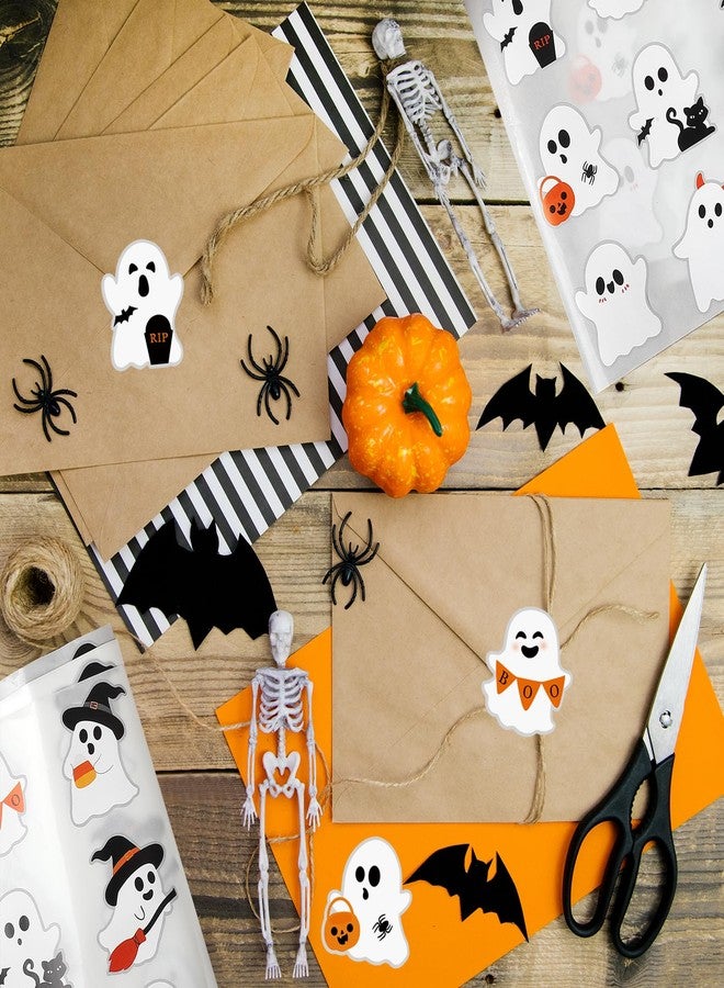 COCHIE Cute Halloween Stickers Decorations, 108pcs 2 Inch Self-Adhesive Halloween Ghost Stickers Tags Label Decal for Envelopes Craft Card Seal Gifts Candy Bags Party Decor Supplies (Cute Ghost) - Image 4